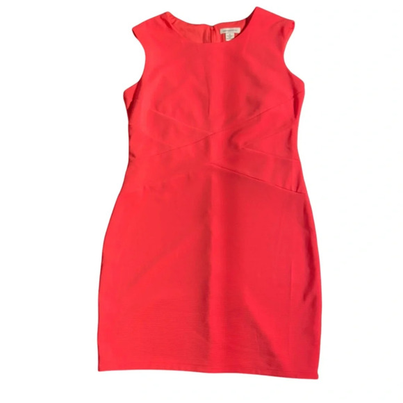 Liz Claiborne Women Texture Sheath Dress Size 16 Pink Sleeveless Barbie Career - Picture 6 of 13